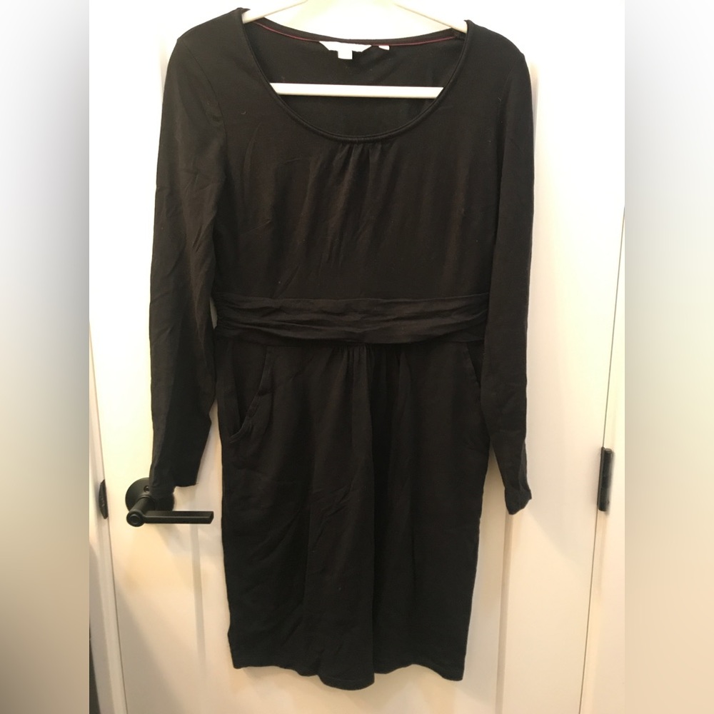 Boden Black Jersey Dress, Size 8P